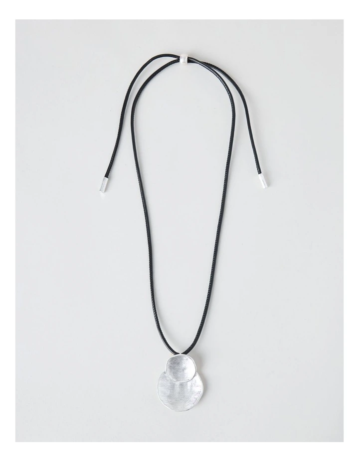 Beaten Circles Pendant Necklace in Silver image 1