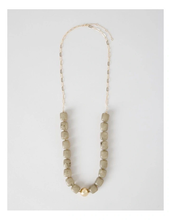 Cube Short Necklace in Covert Green image 1