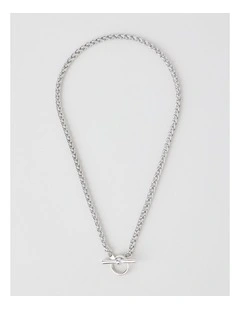 Twisted Rope Chain Necklace in Silver