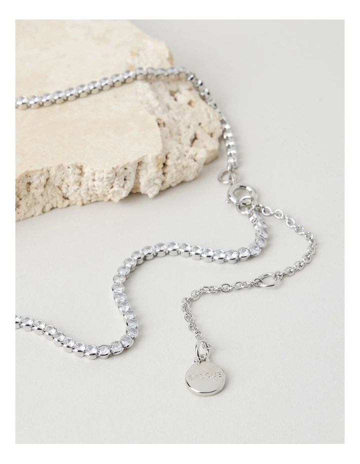 Tennis Necklace in Silver image 3