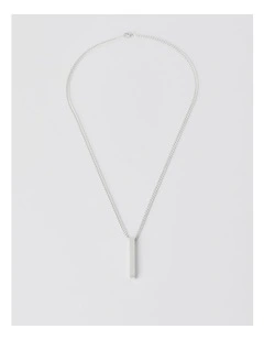 Vertical Cube Necklace in Silver