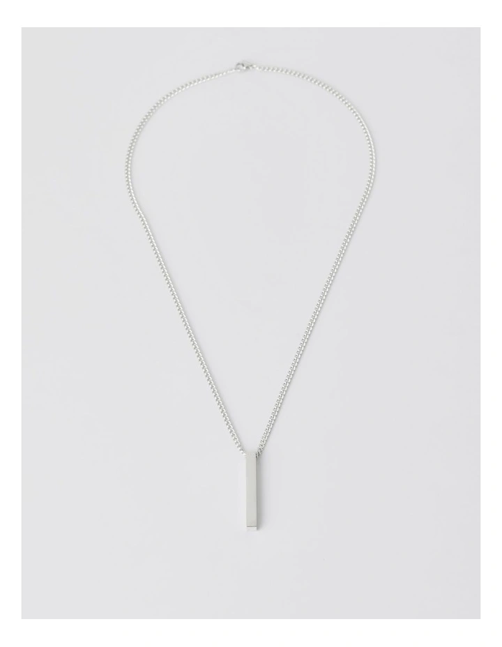Vertical Cube Necklace in Silver image 1