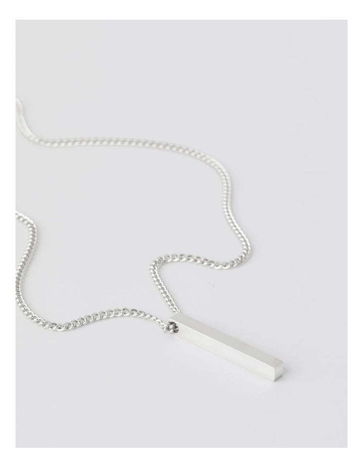 Vertical Cube Necklace in Silver image 3