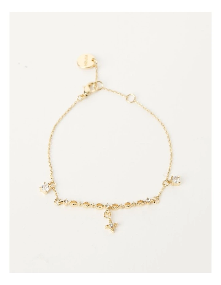 Fine Clover Charm Bracelet in Gold image 2