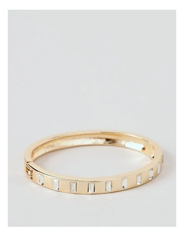 Stone Bangle in Gold