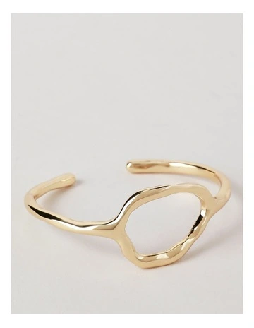 Irregular Cut Out Bangle in Gold