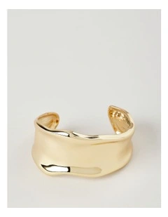 Chunky Cuff Bangle in Gold