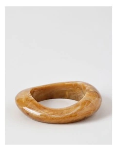 Irregular Bangle Bracelet in Amber