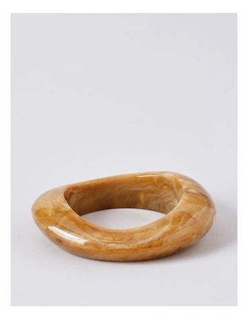 Irregular Bangle Bracelet in Amber