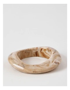 Irregular Bangle Bracelet in White