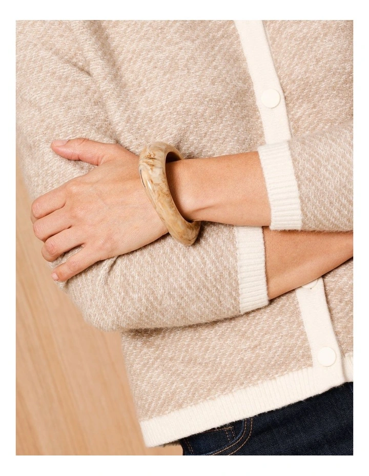 Irregular Bangle Bracelet in White image 2