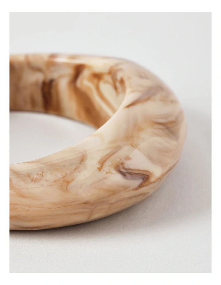 Irregular Bangle Bracelet in White image 3