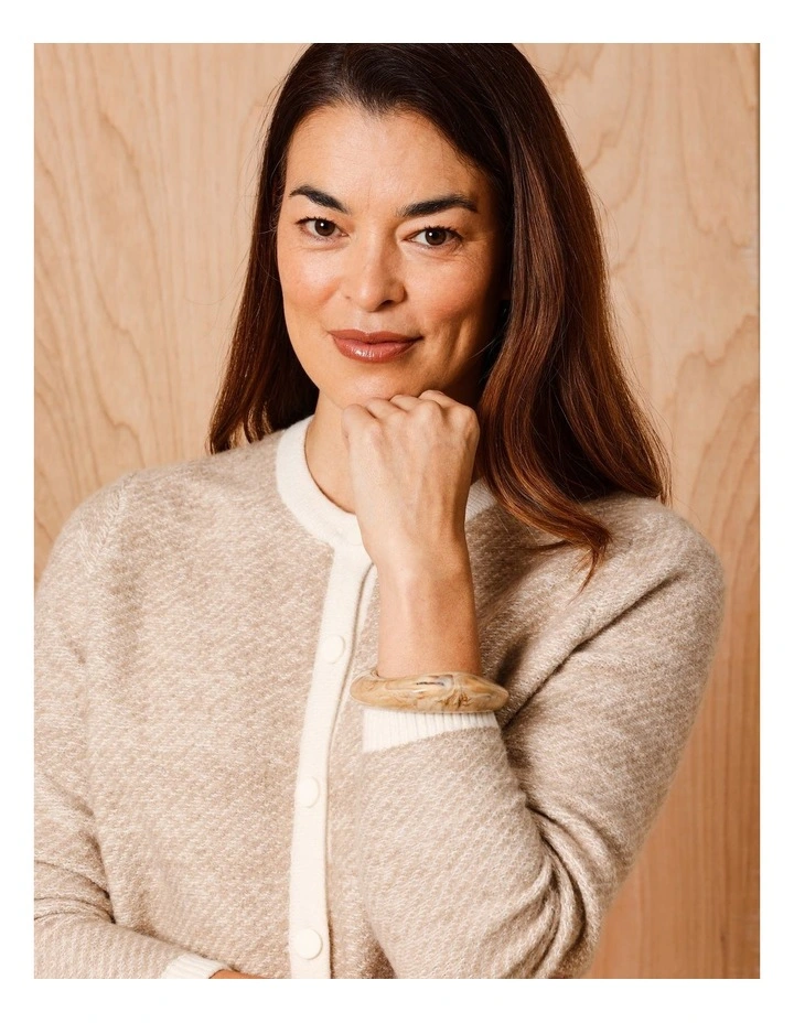Irregular Bangle Bracelet in White image 4