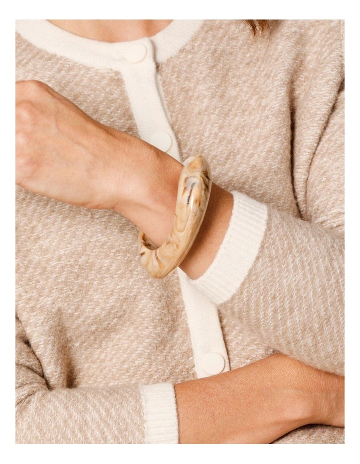 Irregular Bangle Bracelet in White image 5