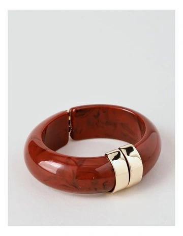 Hinged Bangle Bracelet in Red