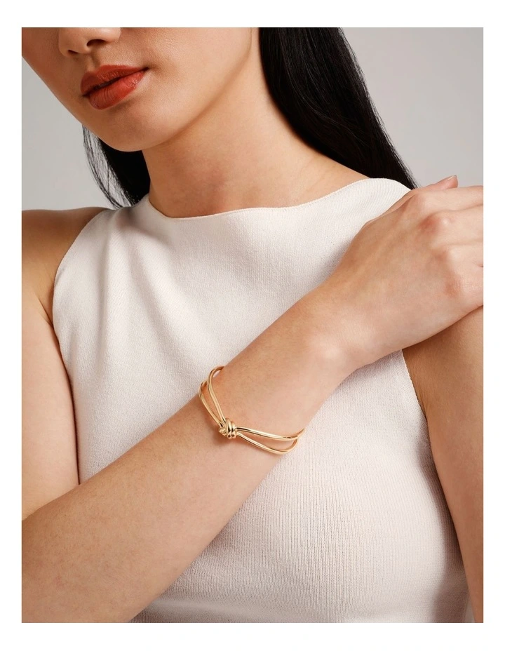 Knot Cuff in Gold image 2