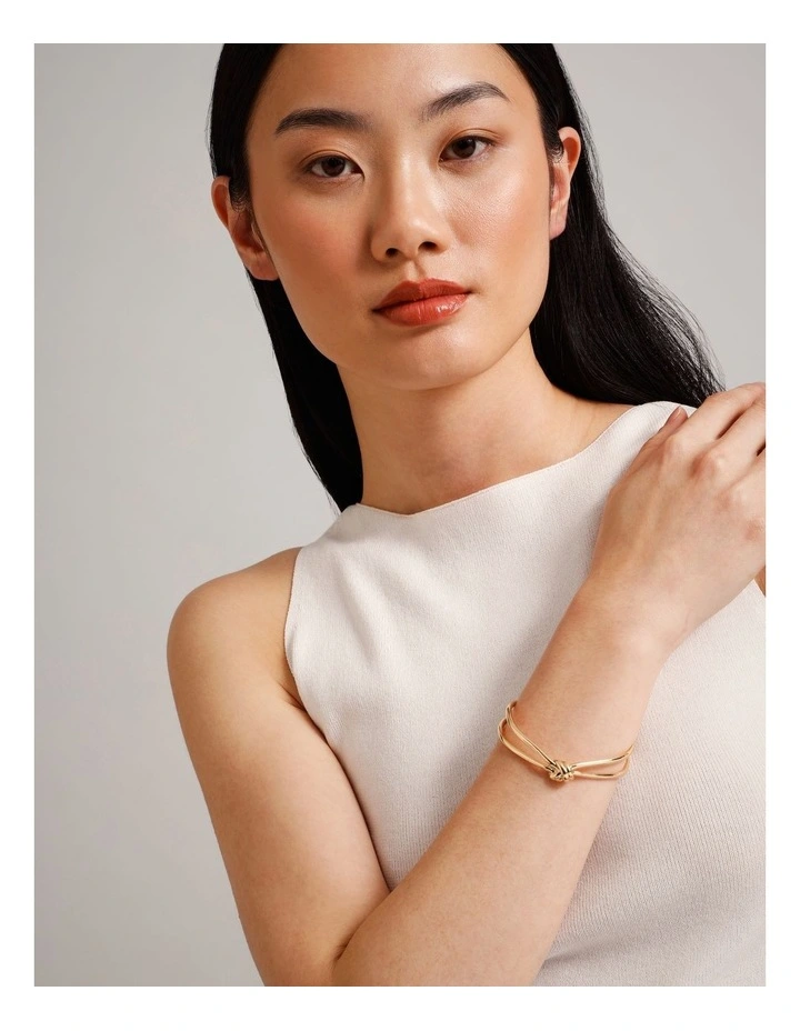 Knot Cuff in Gold image 4