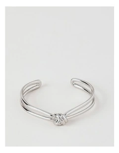 Knot Cuff in Rhodium