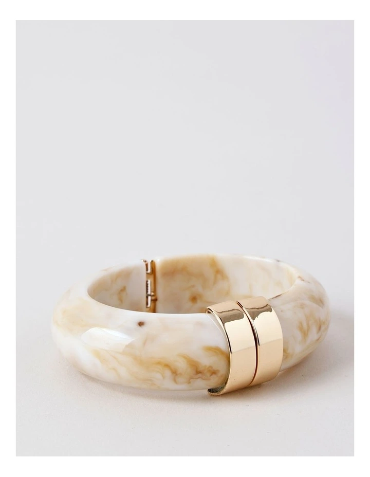 Hinged Bangle in Brown/Ivory image 1