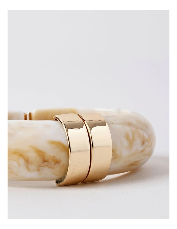 Hinged Bangle in Brown/Ivory image 2