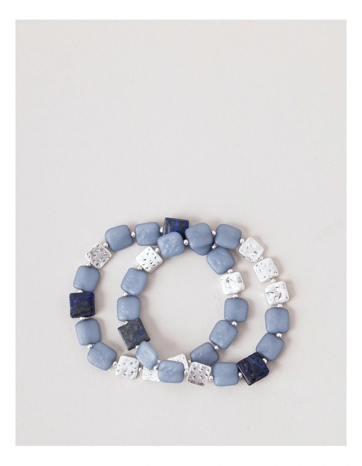 Squared Bead Bracelet in Blue image 1