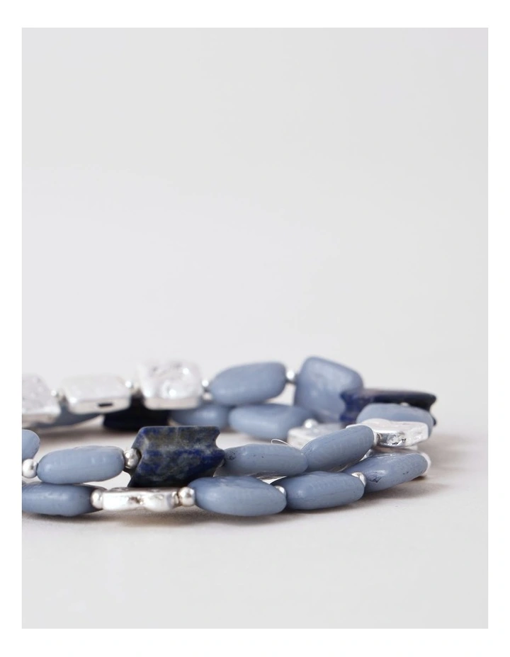 Squared Bead Bracelet in Blue image 2
