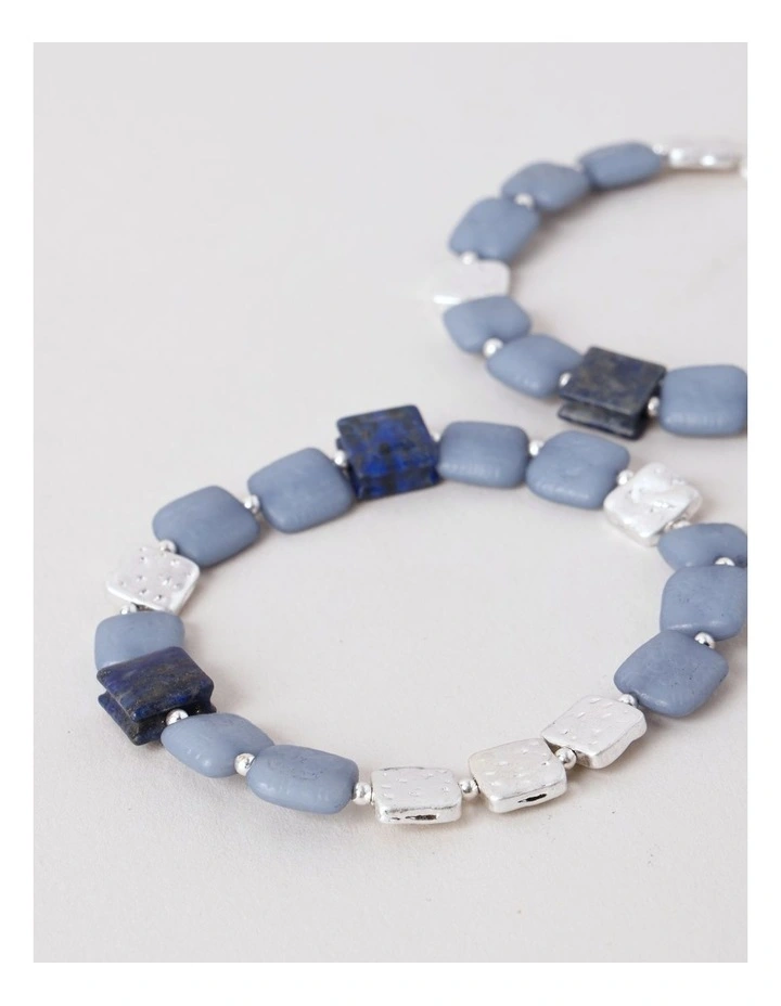 Squared Bead Bracelet in Blue image 3