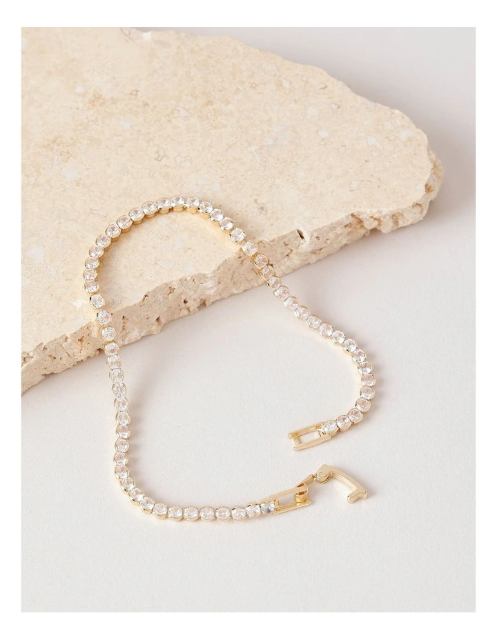 Cubic Zirconia Tennis Bracelet in Gold image 3