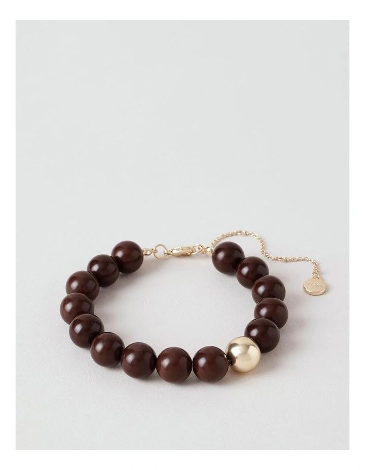 Semi Precious Tiger Eye Bracelet in Brown image 1