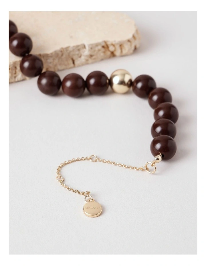 Semi Precious Tiger Eye Bracelet in Brown image 3