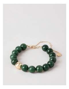 Name: Basque Semi Precious Tiger Eye Bracelet A88798BA/Green / Fabrication: