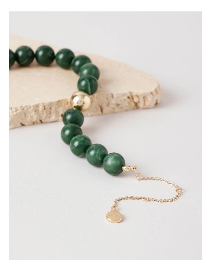 Name: Basque Semi Precious Tiger Eye Bracelet A88798BA/Green / Fabrication: image 2