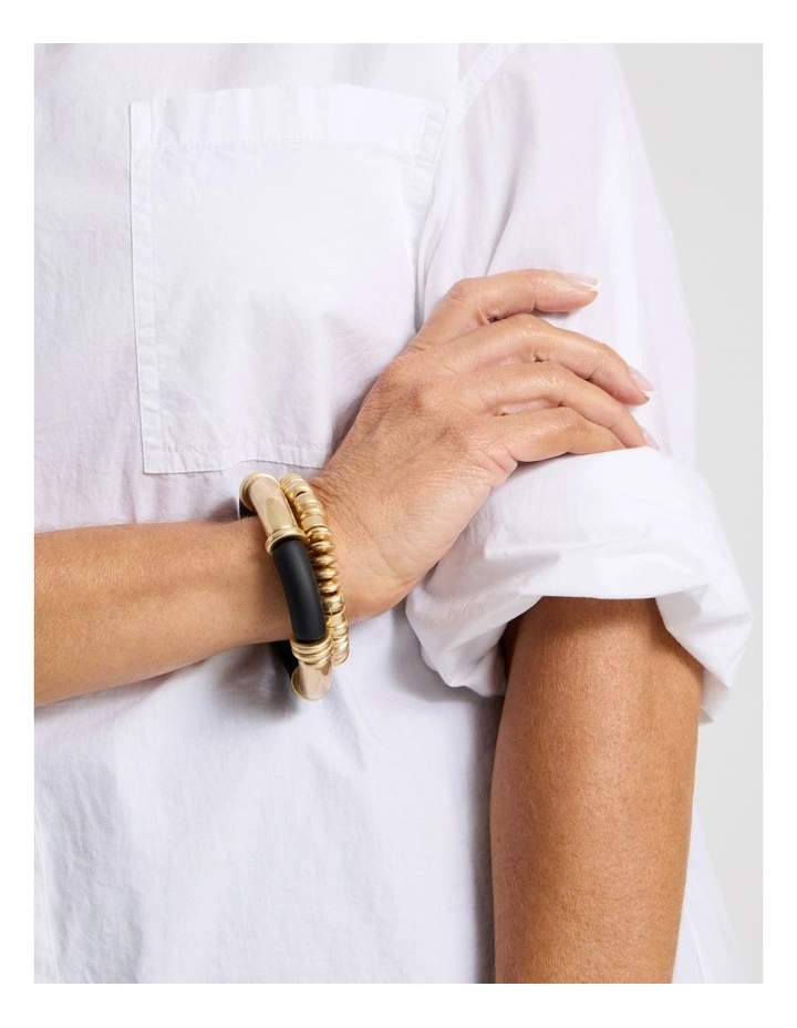 Two Tone 2PK Bracelet in Black image 2