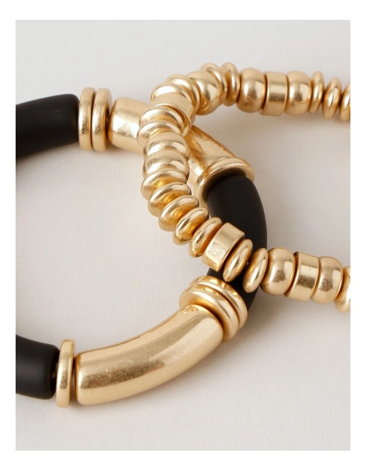 Two Tone 2PK Bracelet in Black image 3