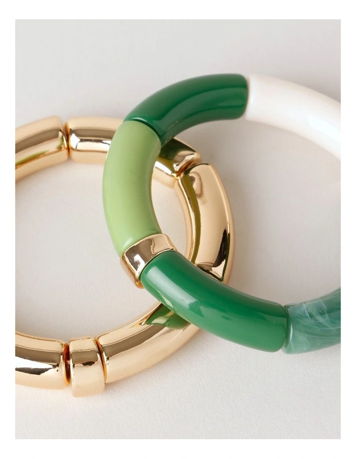 2PK Bangle in Green image 4