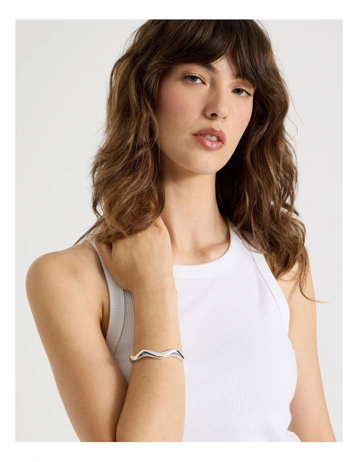 Chunky Bangle in Silver image 1