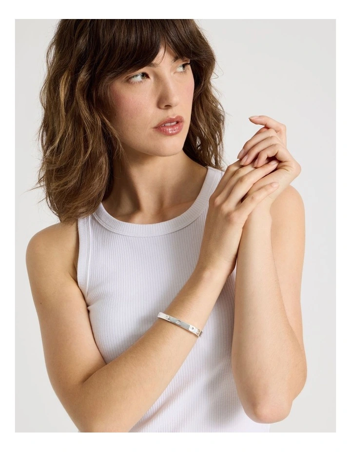 Hinged Bangle in Silver image 1