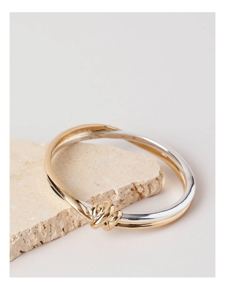 Two Tone Bangle in Gold/ Silver image 3