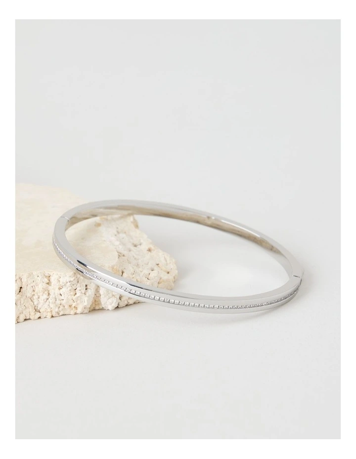 Fine Diamante Bangle in Silver image 1