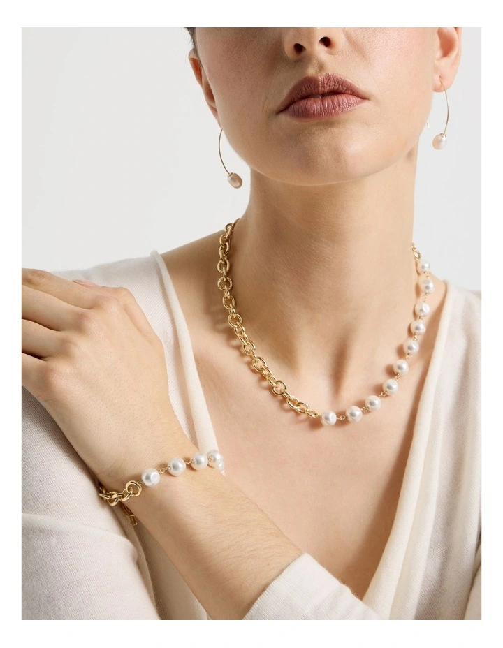 Gold Chain and Pearl Bracelet image 4