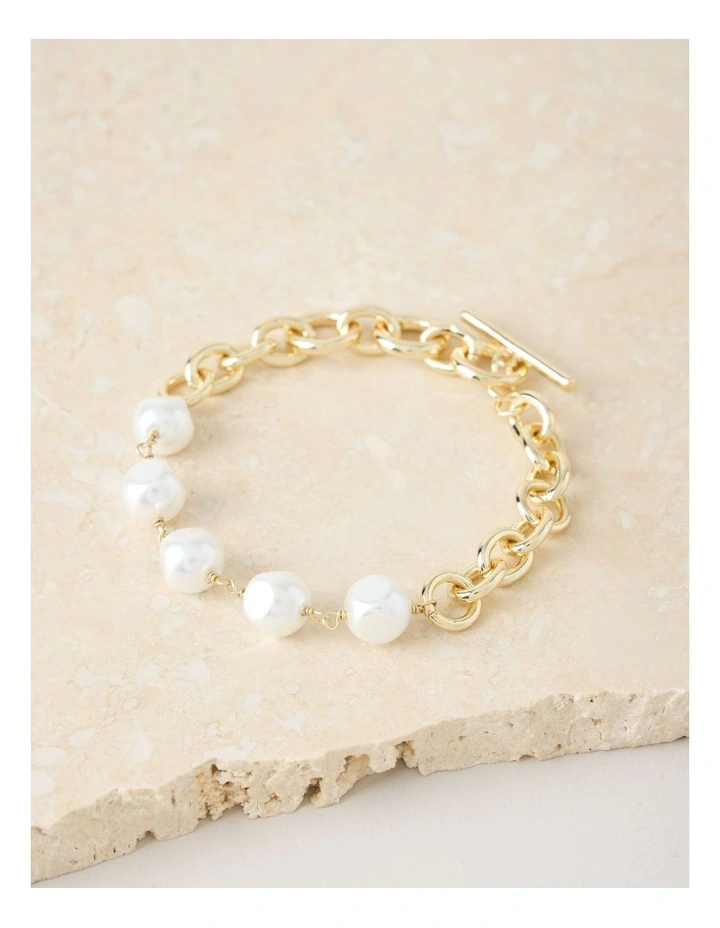 Gold Chain and Pearl Bracelet image 4