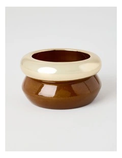 Resin Bangle in Zephyr Tiger Eye and Gold 2 Pack