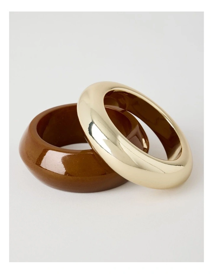 Resin Bangle in Zephyr Tiger Eye and Gold 2 Pack image 3
