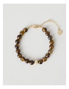 Stone Beaded Bracelet in Tiger Eye