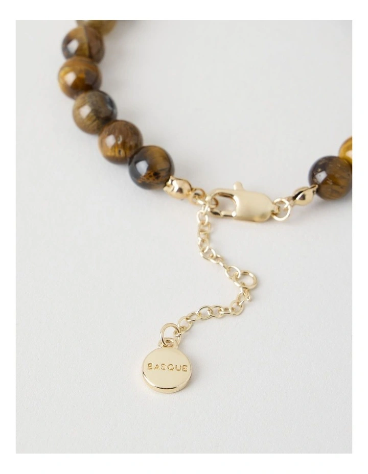 Stone Beaded Bracelet in Tiger Eye image 4