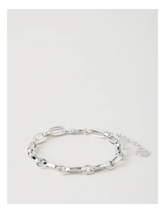 Silver Oval Chain Link Bracelet
