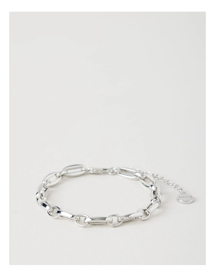 Silver Oval Chain Link Bracelet image 1