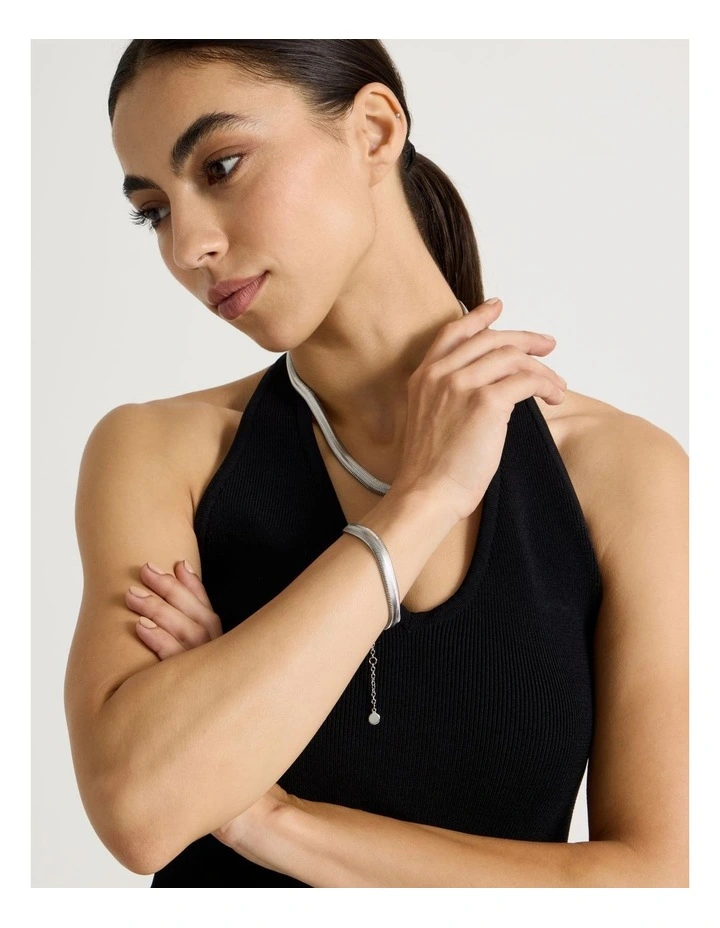 Waterproof Chunky Snake Chain Bracelet in Silver image 2