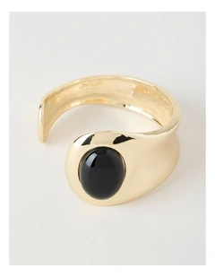 Gold-Toned Black Stone Cuff