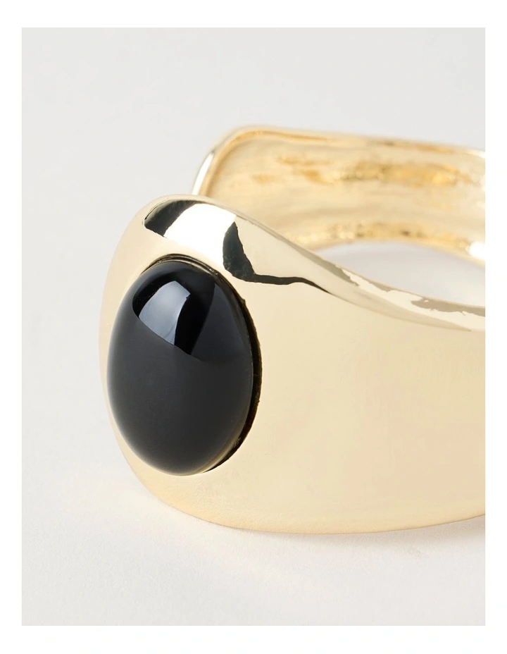 Gold-Toned Black Stone Cuff image 3